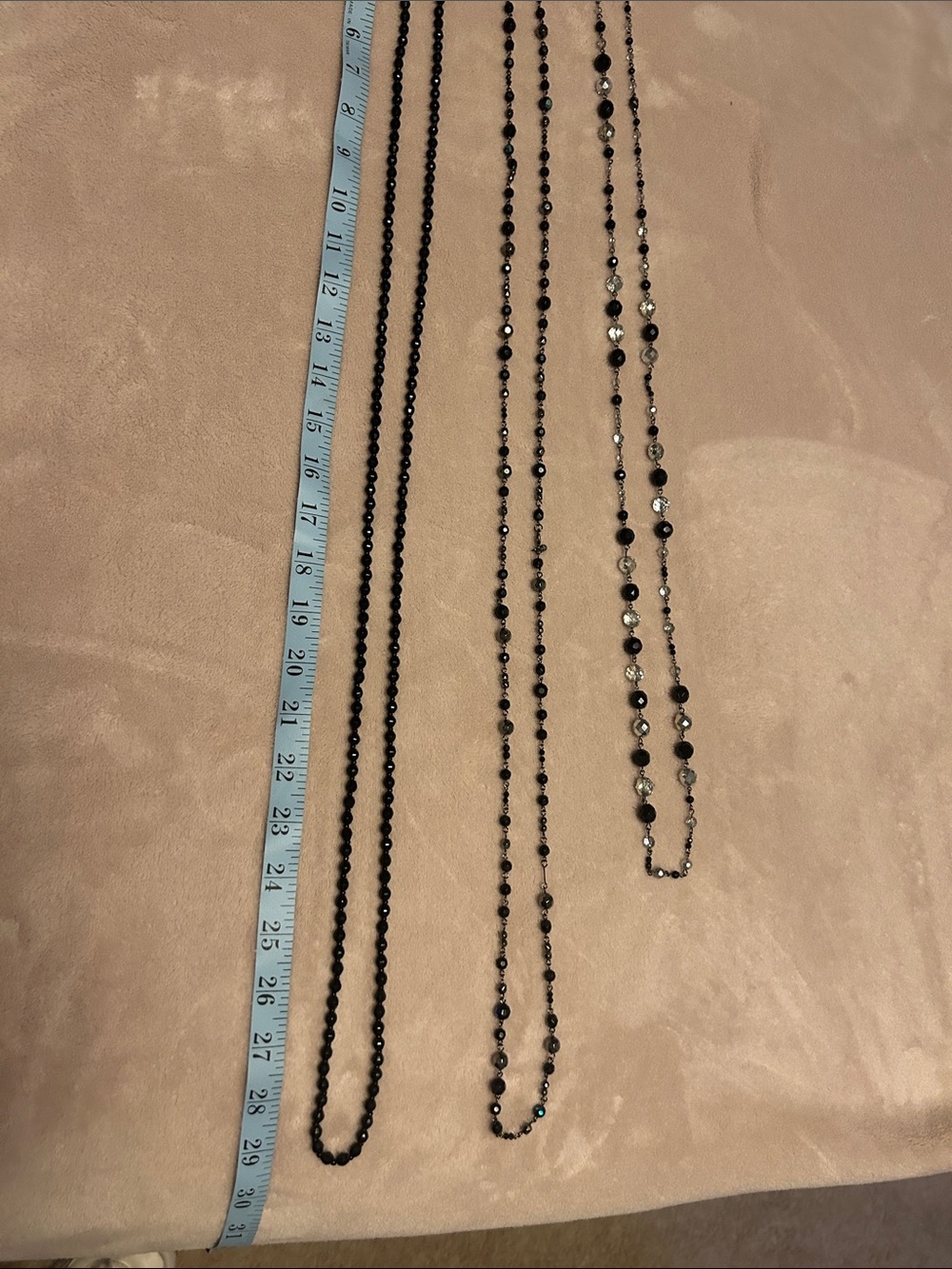 Black Beaded Women's Necklace - Elegant Layering Chain